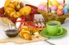 16029853-Colored-Easter-breakfast-with-Easter-eggs-coffee-croissant-ham-and-jam-Stock-kPhoto.jpg