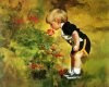 little boy smelling flowers sketches images.jpg