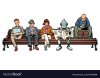 people-and-a-robot-sitting-on-a-park-bench-vector-23446138.jpg